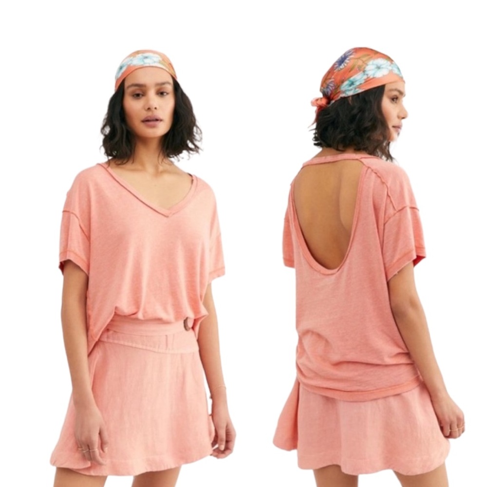 Free People all mine tee apricot size L